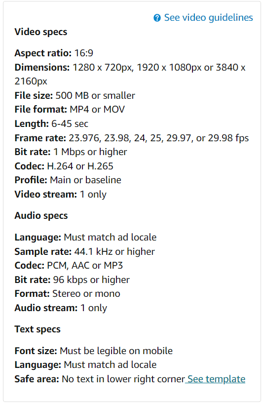 amazon video ad requirements